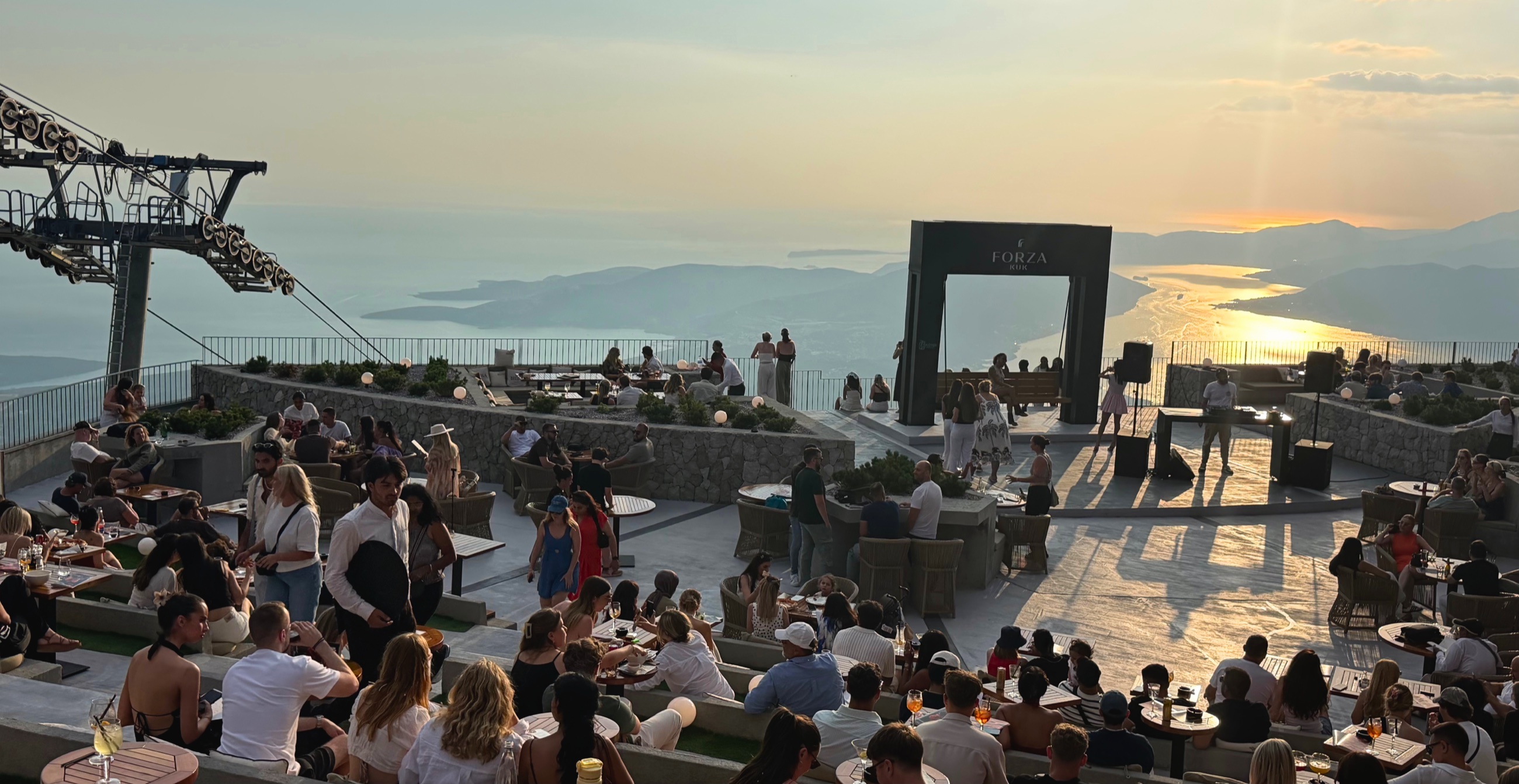 Evening gathering at Forza Kuk above the Bay of Kotor.