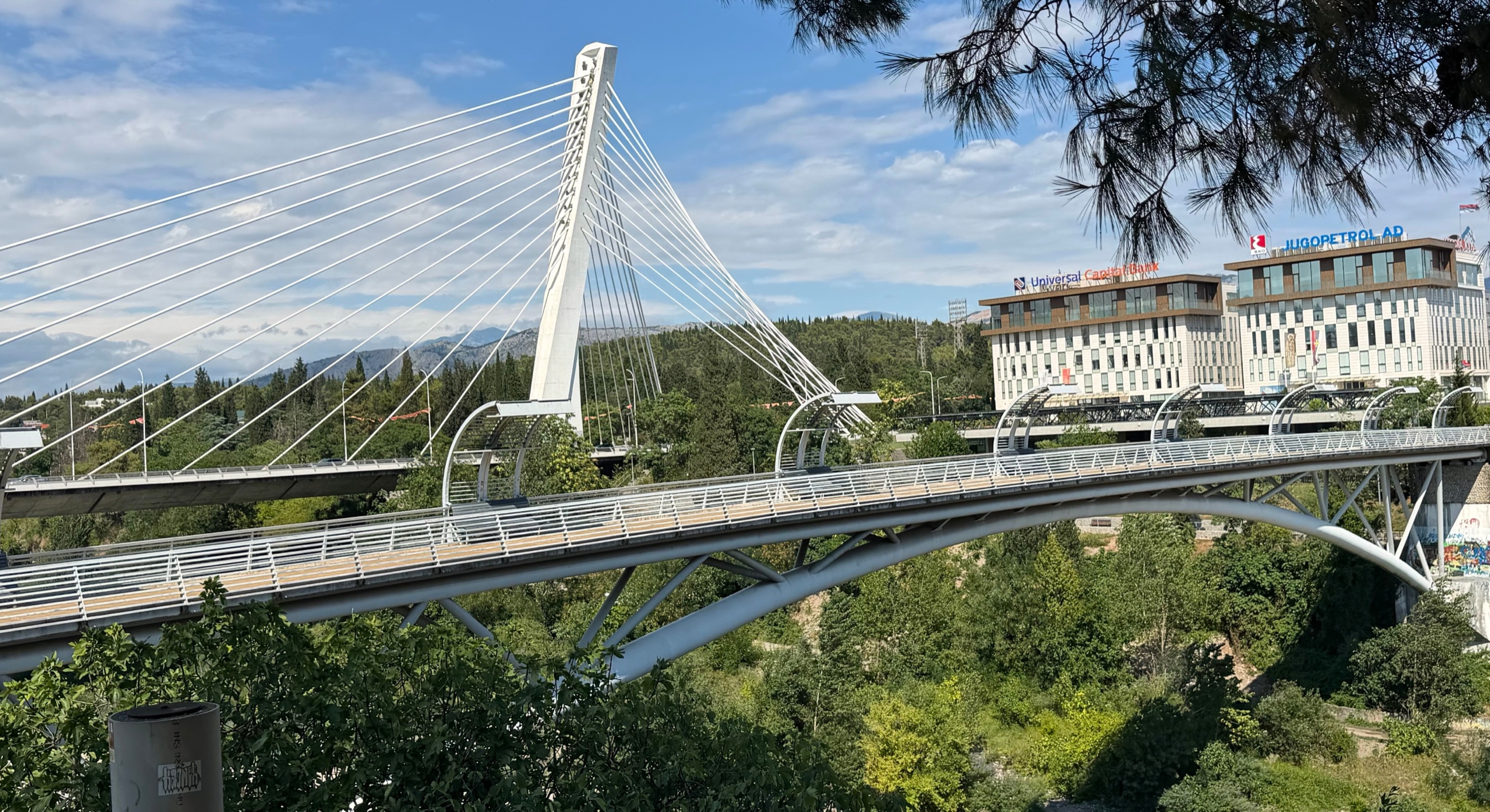 Moscow Bridge and Millennium Bridge in central Podgorica