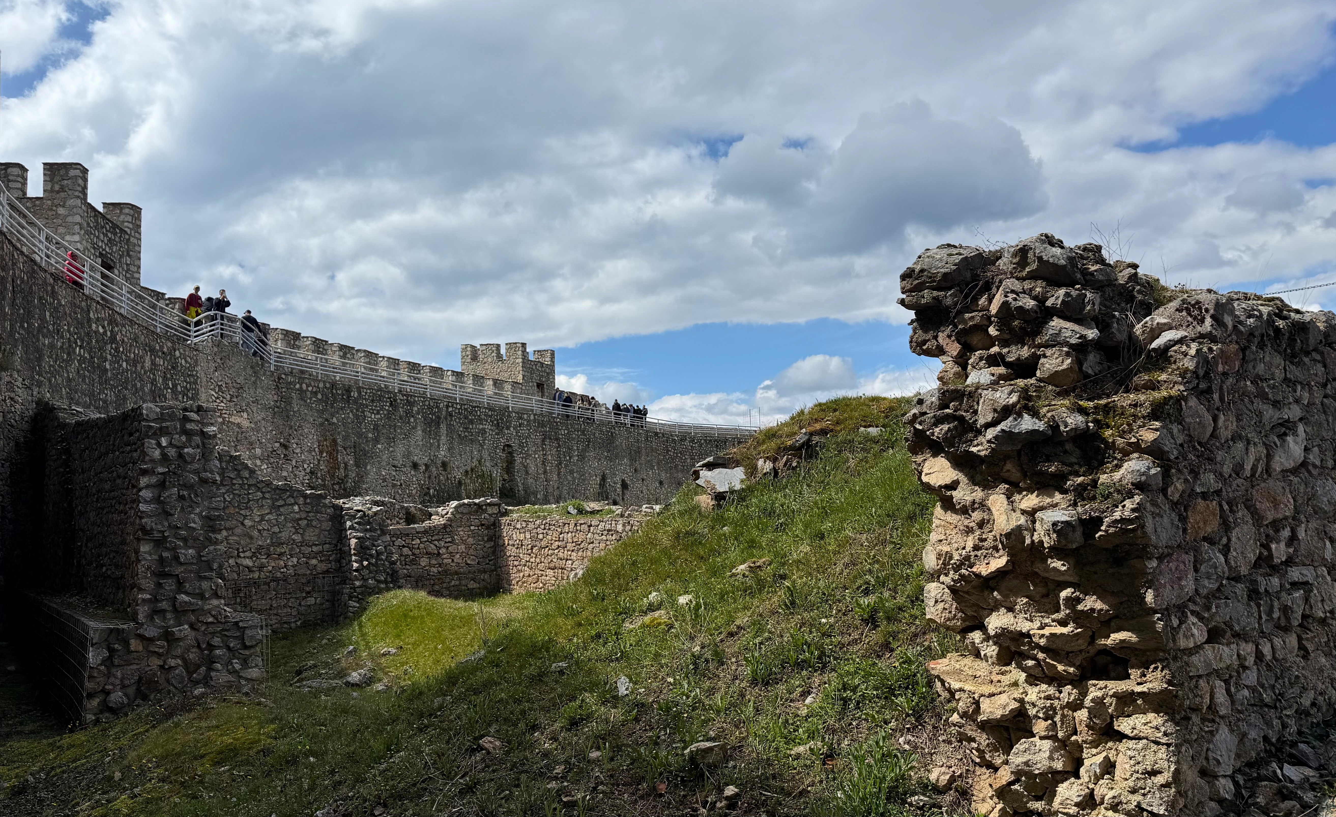 Stone walls of Tsar Samuel's Fortress above Ohrid.