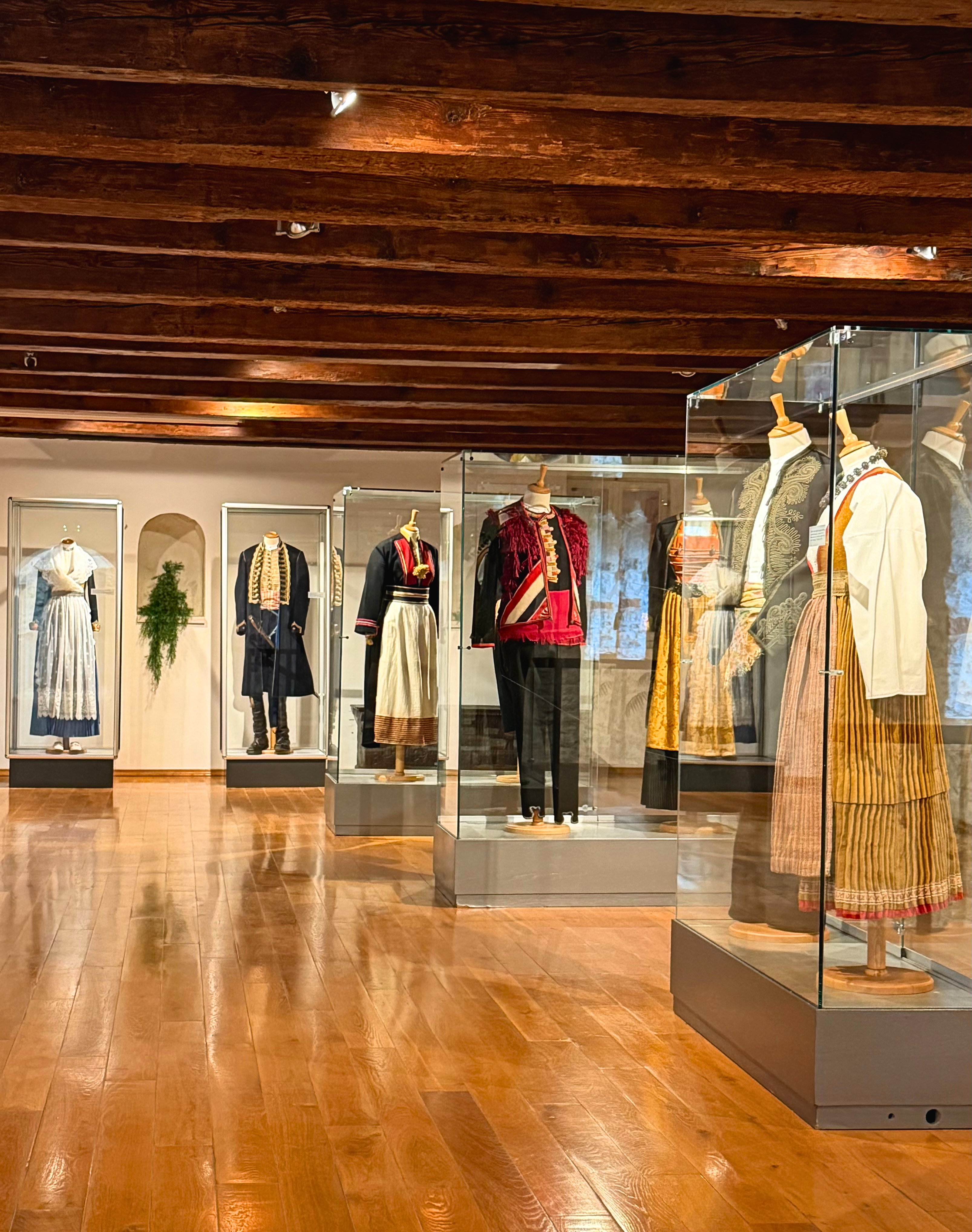 Traditional Dalmatian clothing displayed inside Split's Ethnographic Museum