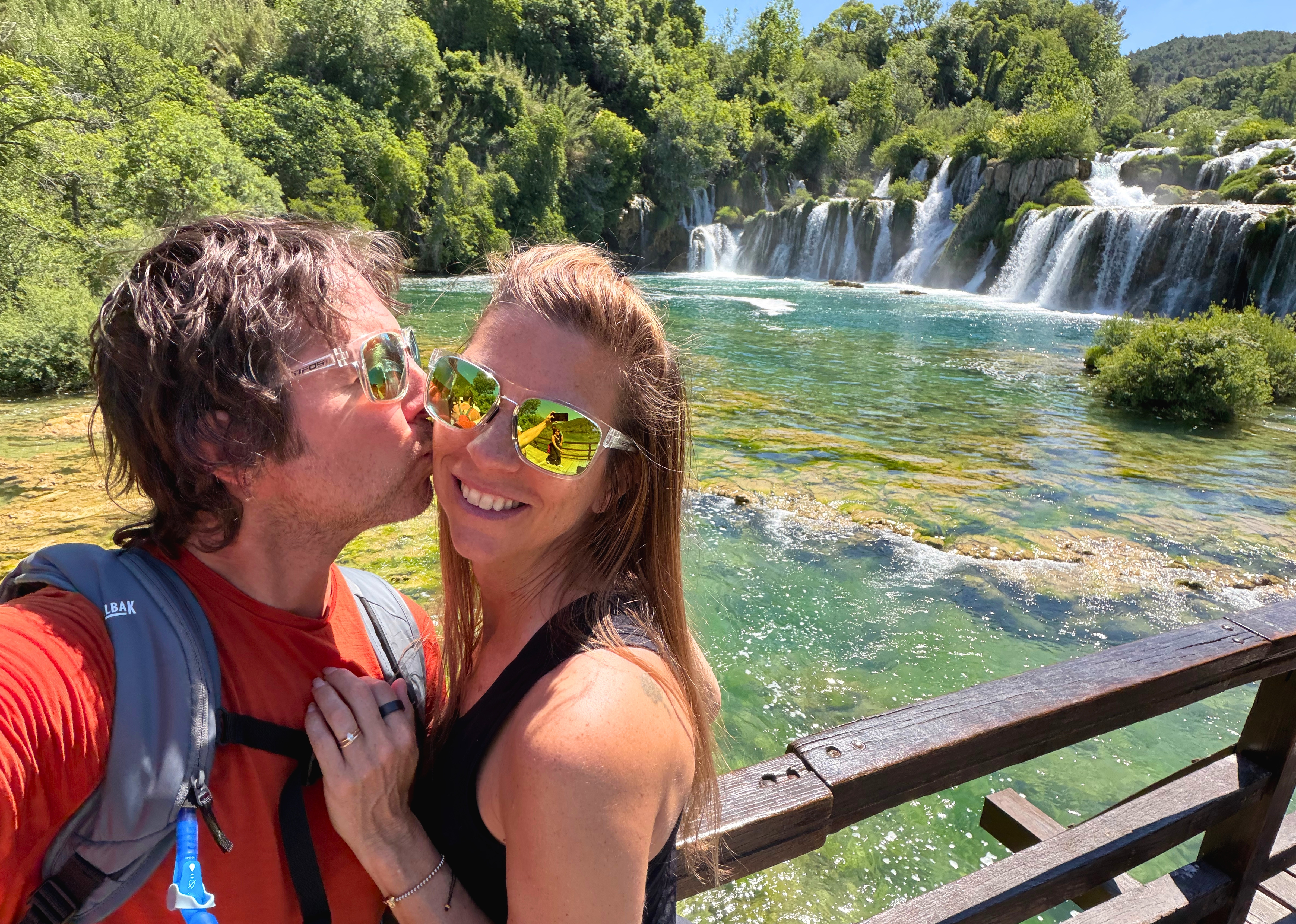 Sam and Stephanie at Krka National Park during their first week in Croatia.