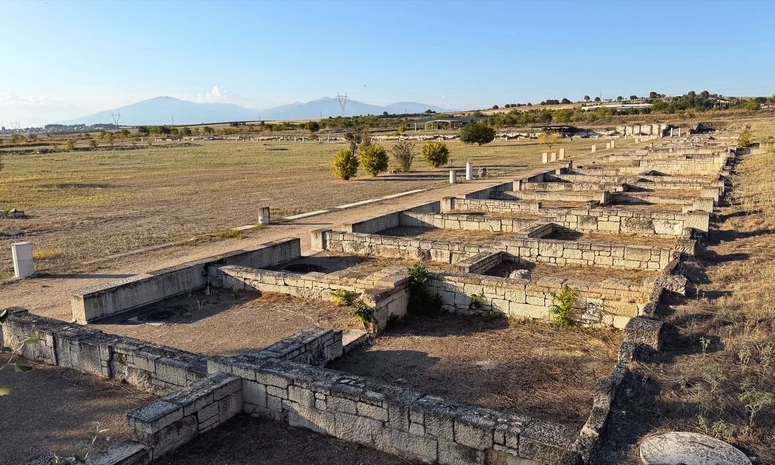 Excavated foundations at ancient Pella