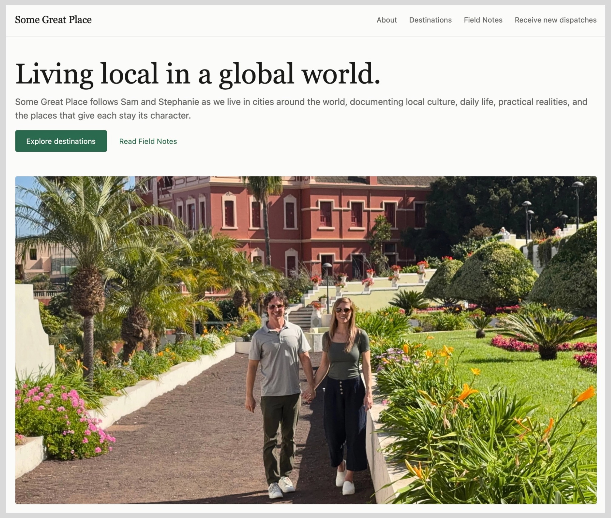 The rebuilt Some Great Place website shown on a laptop, with article layouts and publishing notes arranged around it.
