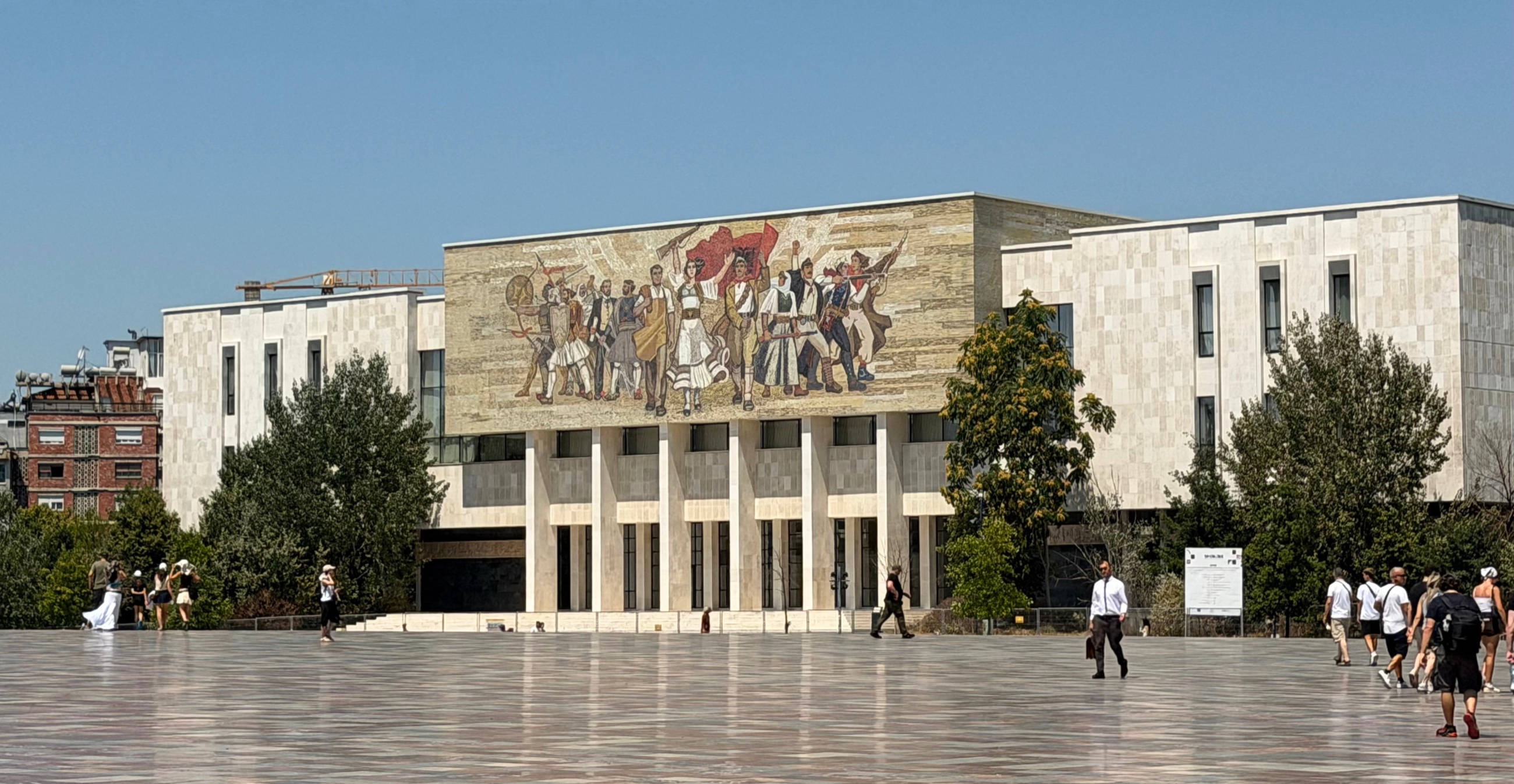 The National History Museum and its monumental mosaic facing Skanderbeg Square.