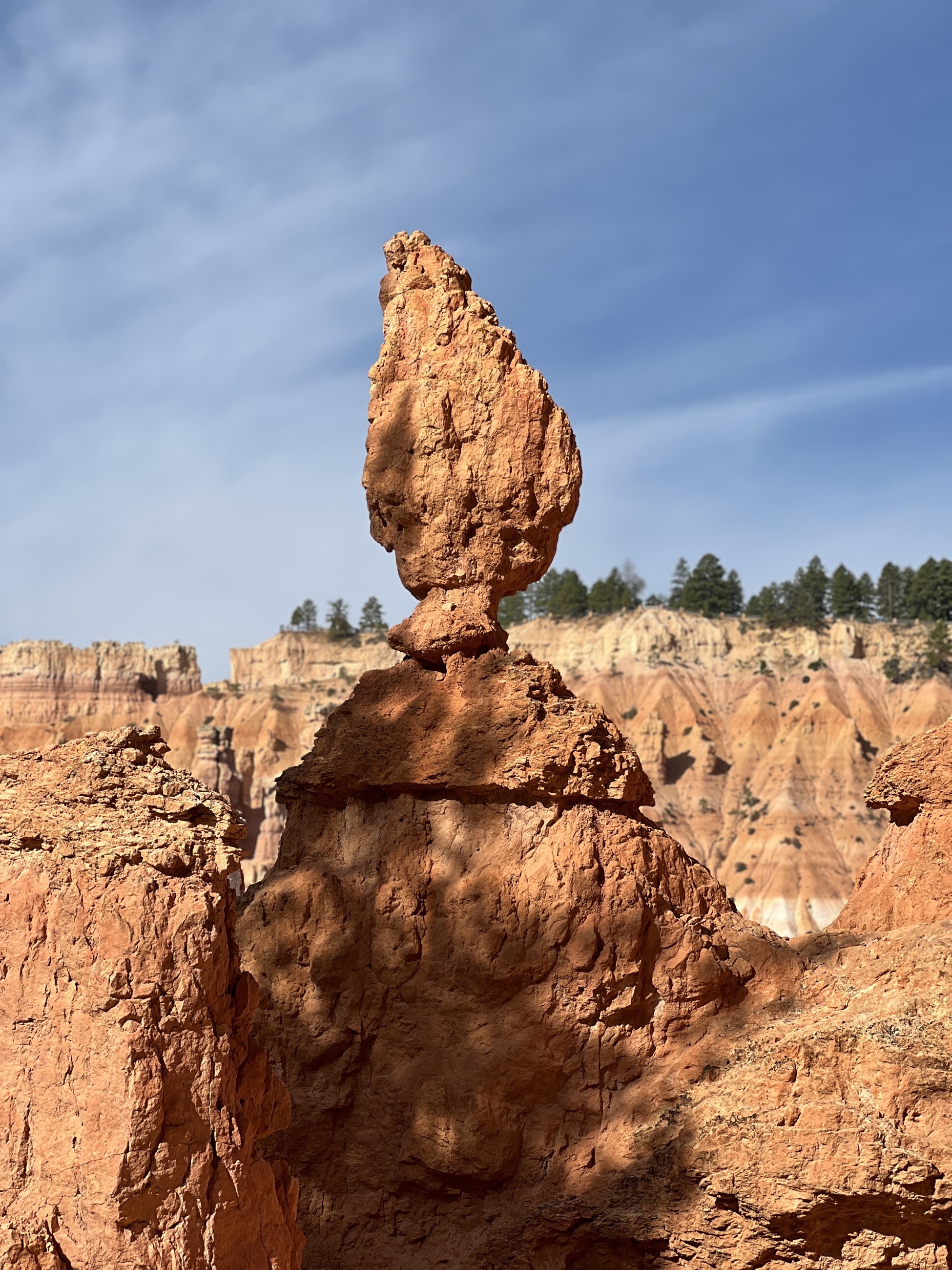 A balancing hoodoo formation in Bryce Canyon National Park.