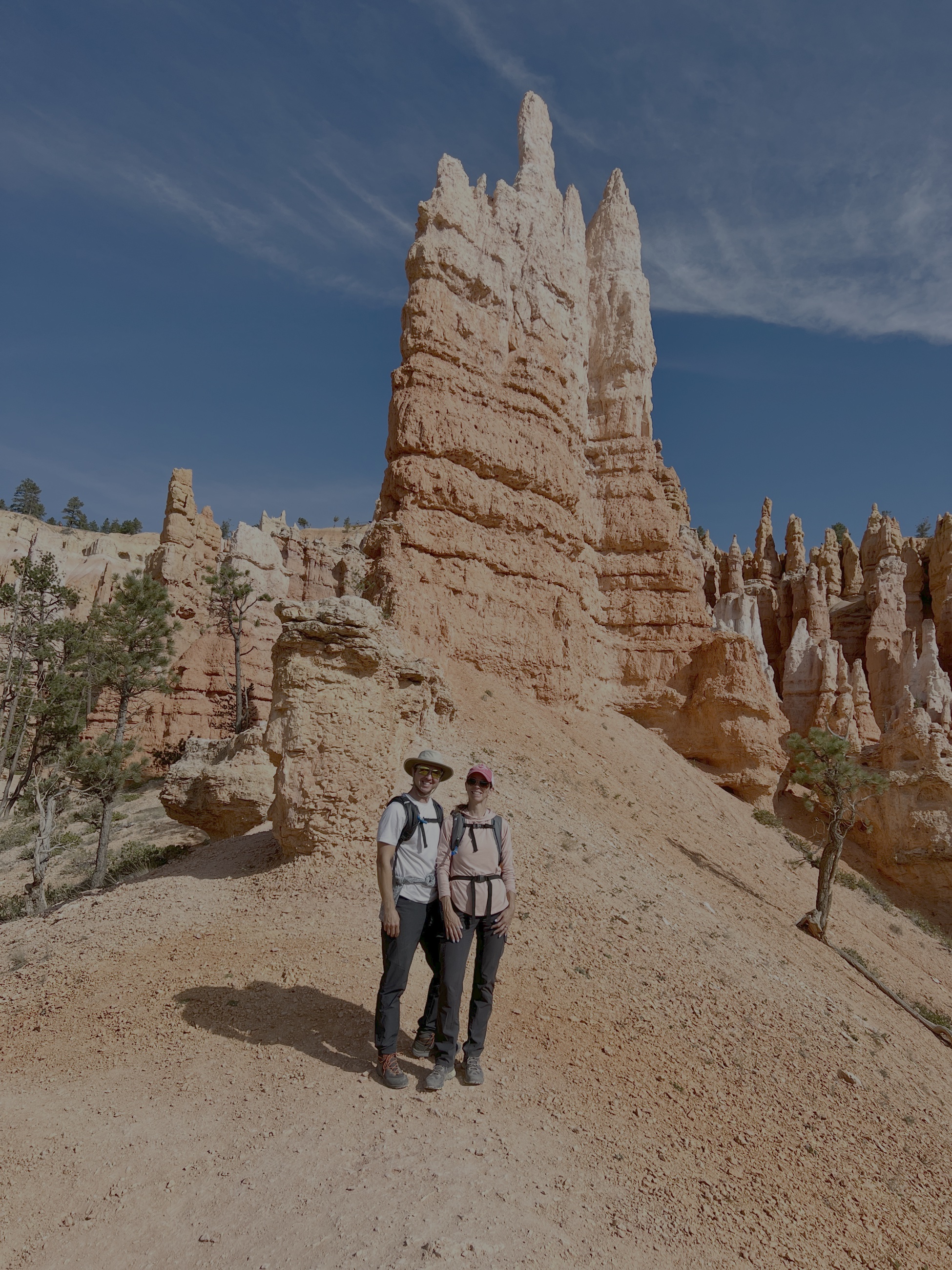 Trail view among hoodoos on the Queen's Garden Trail in Bryce Canyon.