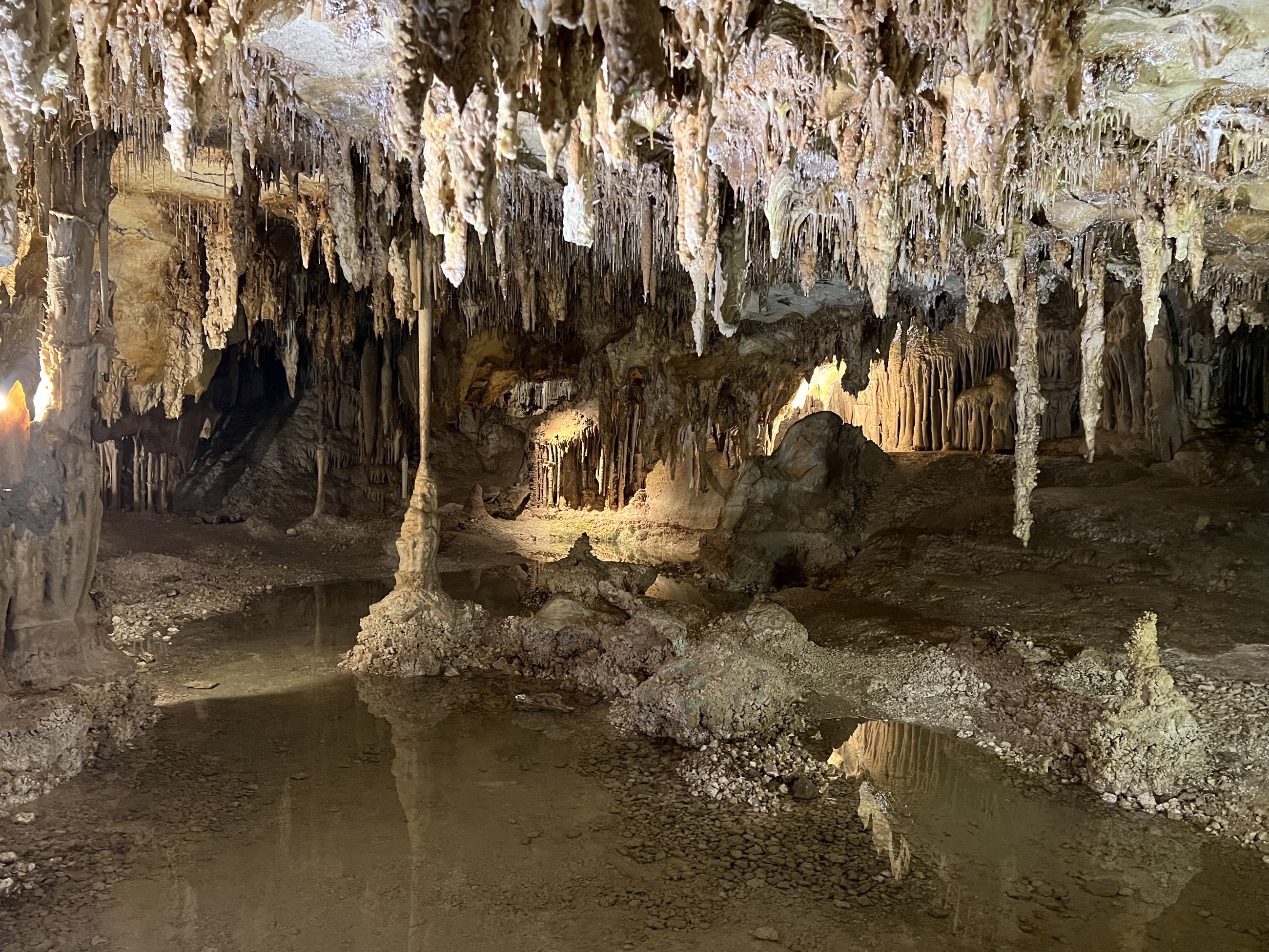Interior passage and formations inside Lehman Caves in Great Basin National Park.