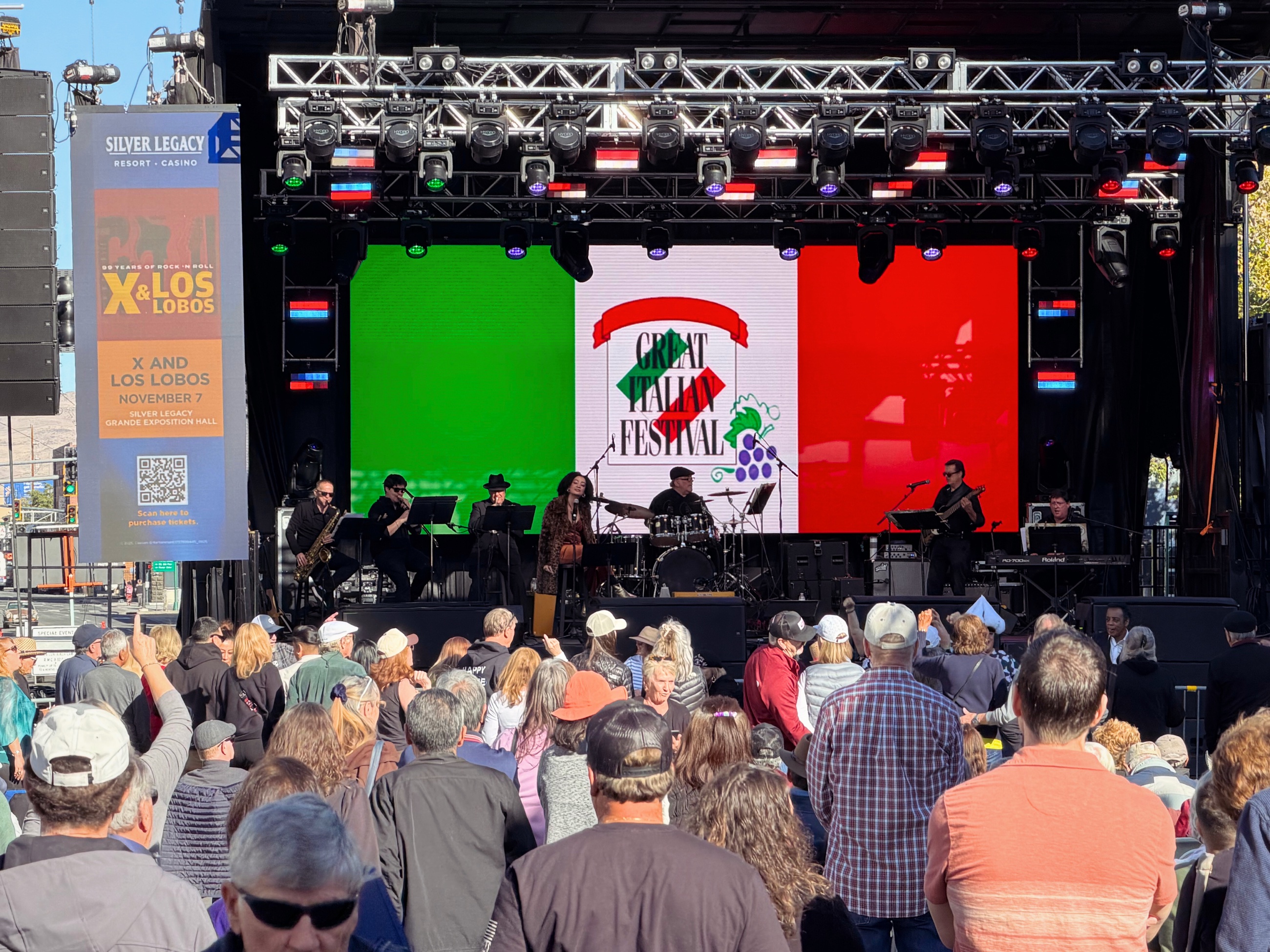 The music stage and crowd at the Great Italian Festival