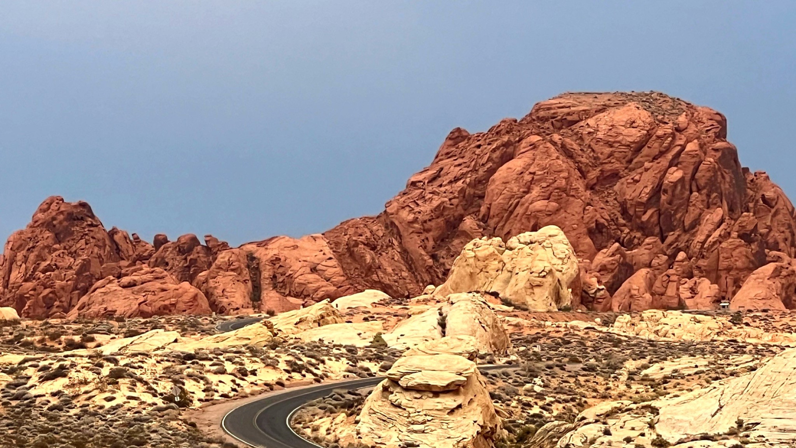 Red sandstone formations in Valley of Fire State Park.