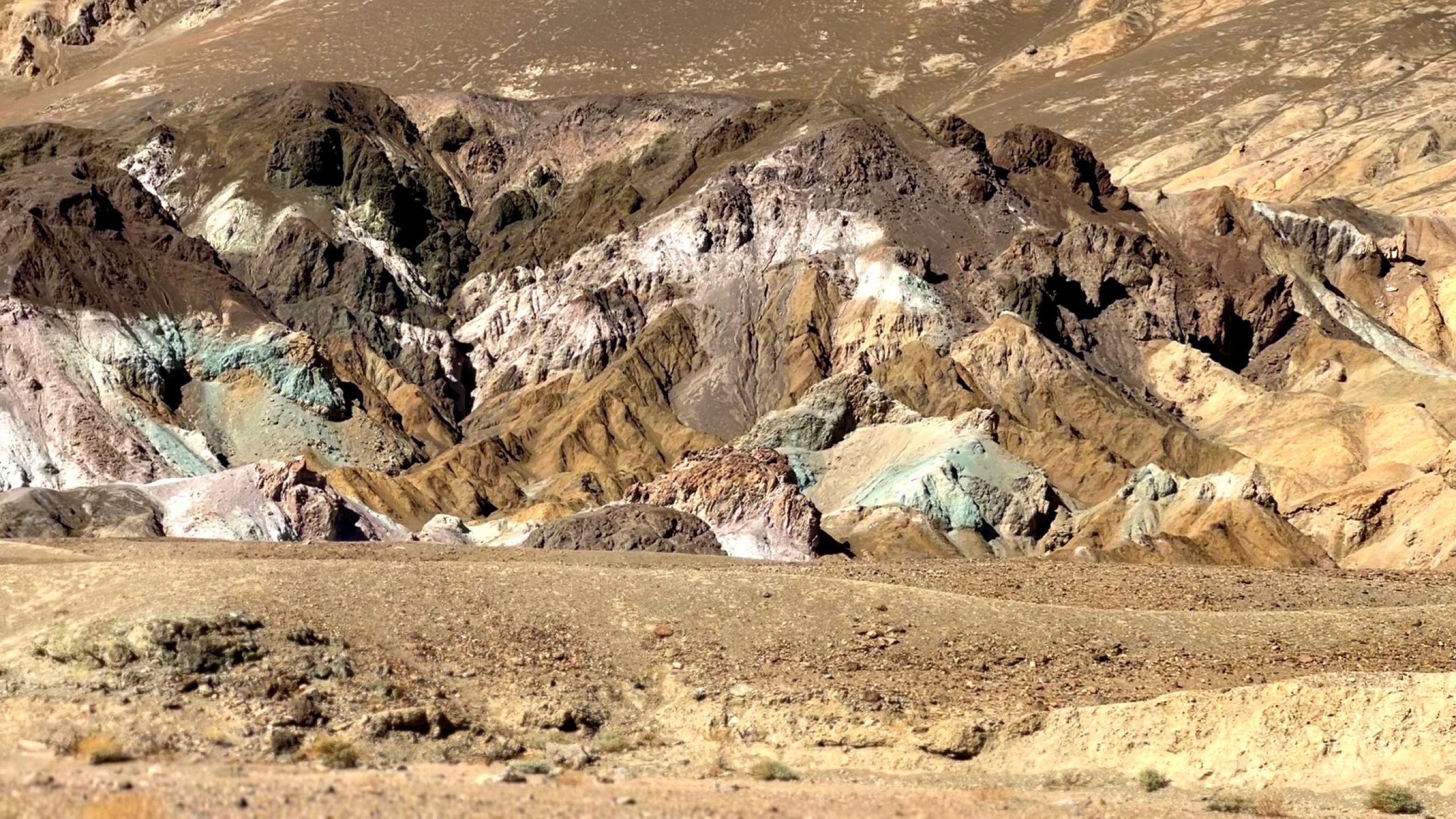Colored mineral hills at Artist's Palette in Death Valley.