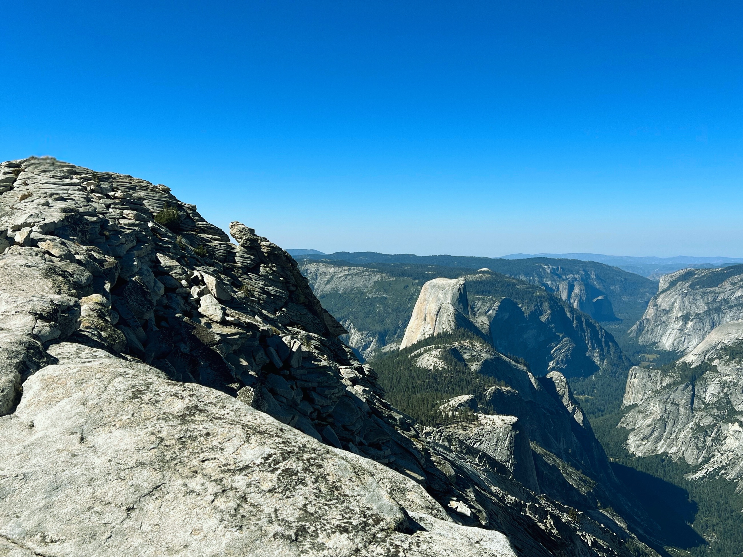 Half Dome and Yosemite Valley seen from the Clouds Rest area.